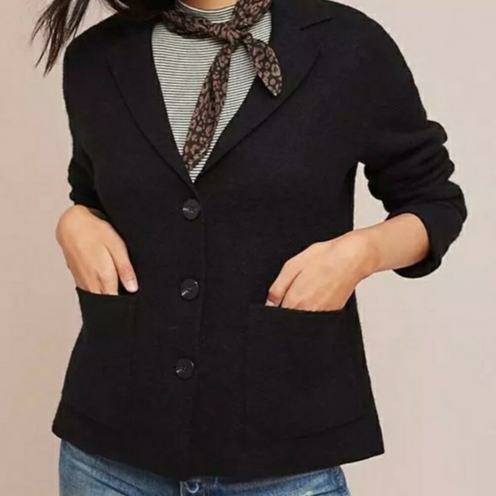 Anthropologie Moth Sandy Wool Blend Sweater Jacket